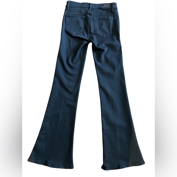 Paige Lou Lou Petite High Waisted Flare Black Jean - Picture 5 of 6